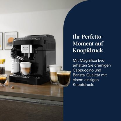 Magnifica Evo ECAM292.81.B-Perfetto Kaffeevollautomat,7 One-Touch-Getränke,Soft-Touch-Bedienfeld,Schwarz