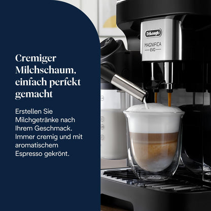 Magnifica Evo ECAM292.81.B-Perfetto Kaffeevollautomat,7 One-Touch-Getränke,Soft-Touch-Bedienfeld,Schwarz